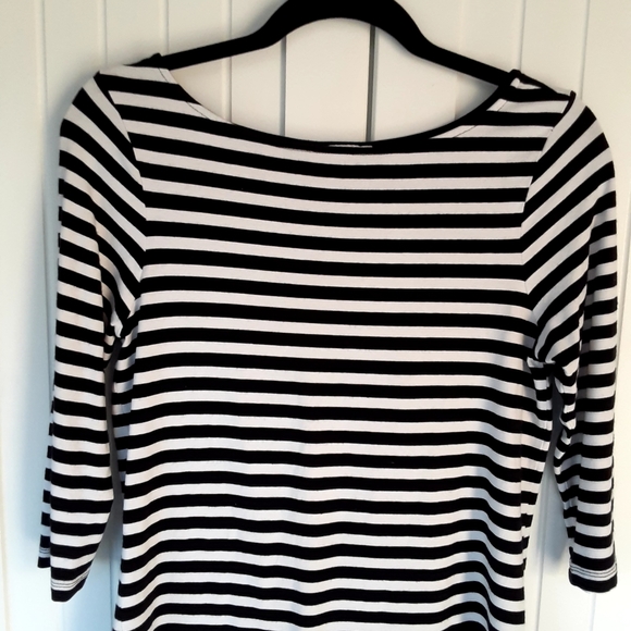 Talbots Petites Striped 3/4 sleeve, Cute and Comfortable - Picture 5 of 7